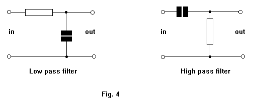 Capacitors and Resistors - Low Pass Filter - Hight Pass Filter Diagram