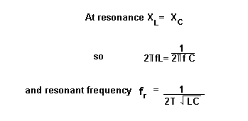 Series Resonance in AC Circuits Formula