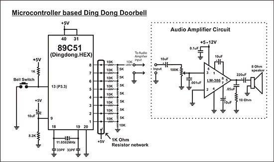 Microcontroller Based Ding Dong Bell Project and Circuit Diagram