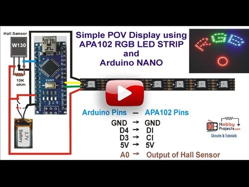 POV Display using APA102 RGB LED STRIP and Arduino NANO