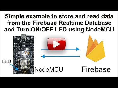 Simple example to store and read data from the Firebase and Turn ON/OFF LED