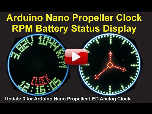In this video you will see the Clock Time, RPM, Battery Status in the Arduino Nano Propeller Display