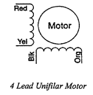 4 Lead Unifilar Motor Diagram